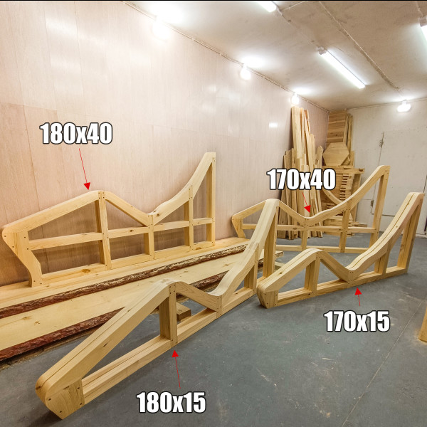 Лежак для бани, сауны, дачи (каркас) 180см