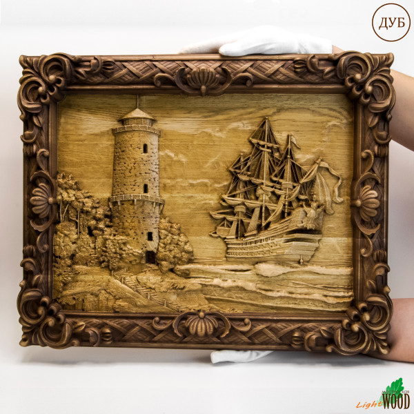 3D Панно "Корабль и маяк"